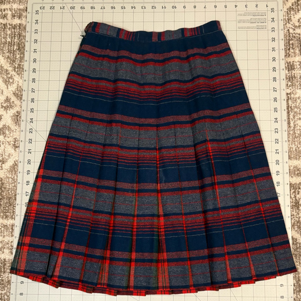 Pendleton Red and Blue Plaid A-Line Skirt
